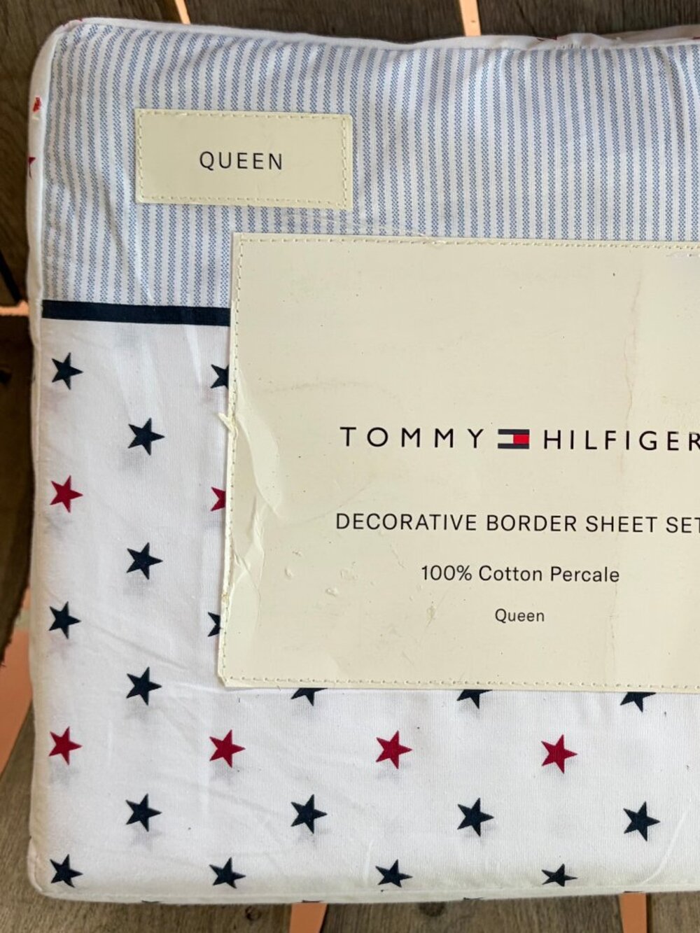 NEW Tommy Hilfiger STARGAZE BLUE Queen Size Cotton Percale Sheet Set